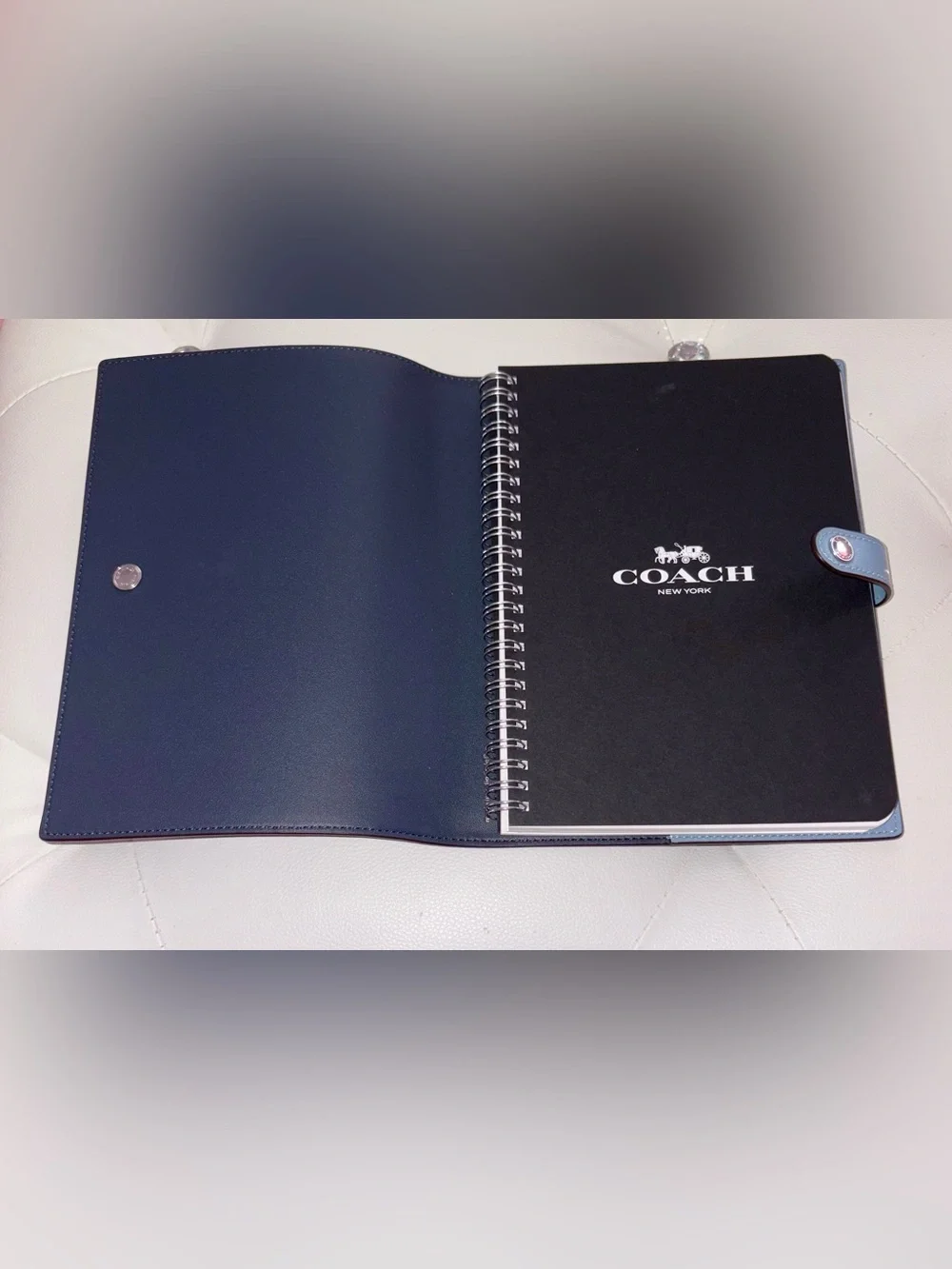 NEW Coach Cornflower Blue Smooth Leather Notebook Journal Diary Planner